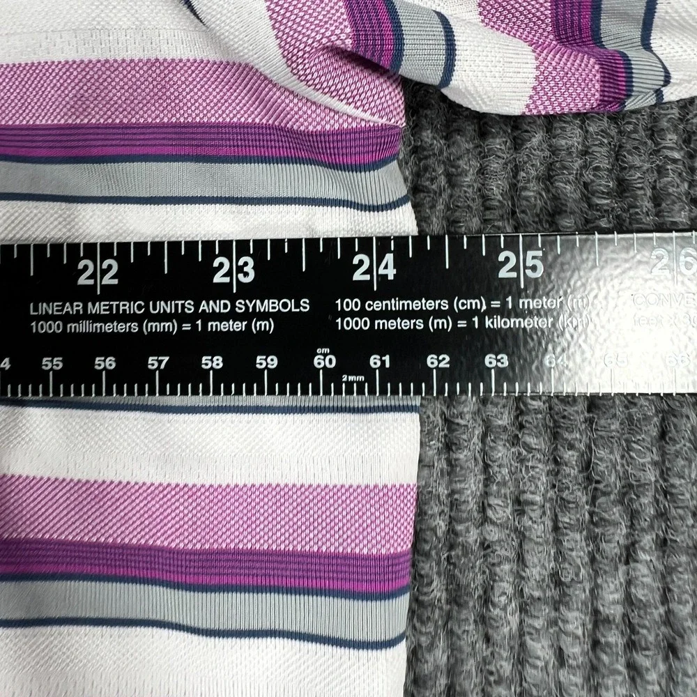 Adidas Polo Shirt Mens XL Extra Large Purple Striped Short Sleeve Golf Casual
